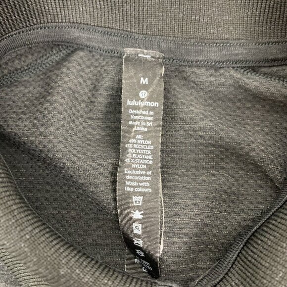 Lululemon Polo Shirt Medium Gray Logo Athletic Recovery - Picture 5 of 5